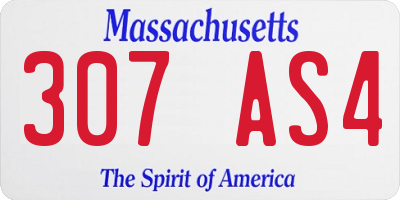 MA license plate 307AS4