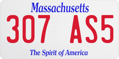 MA license plate 307AS5