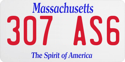 MA license plate 307AS6