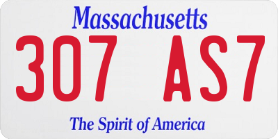MA license plate 307AS7