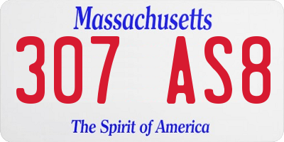 MA license plate 307AS8