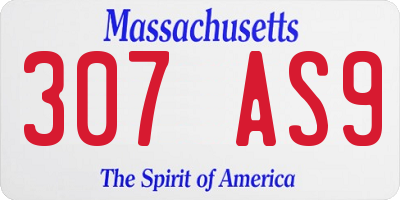 MA license plate 307AS9