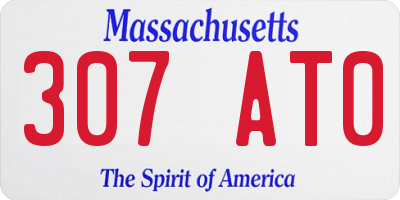 MA license plate 307AT0