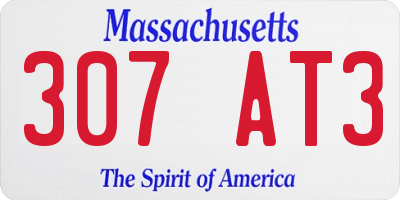 MA license plate 307AT3