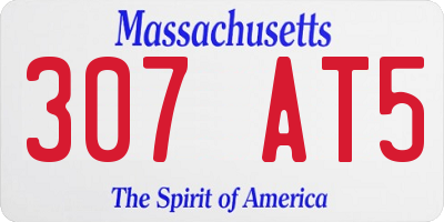 MA license plate 307AT5