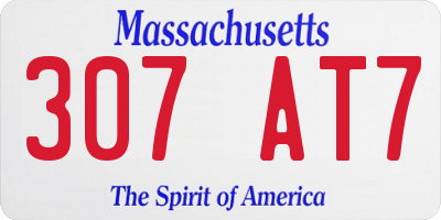 MA license plate 307AT7