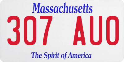 MA license plate 307AU0