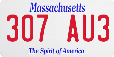 MA license plate 307AU3
