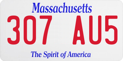 MA license plate 307AU5