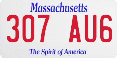 MA license plate 307AU6