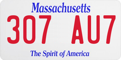 MA license plate 307AU7