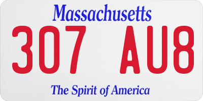 MA license plate 307AU8