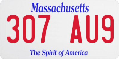 MA license plate 307AU9