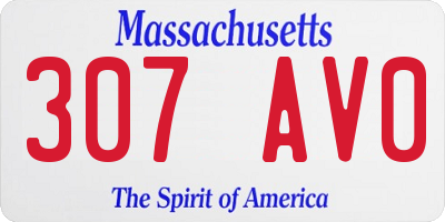 MA license plate 307AV0