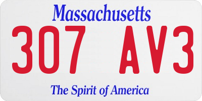 MA license plate 307AV3