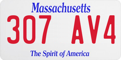 MA license plate 307AV4