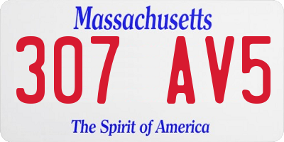 MA license plate 307AV5