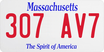 MA license plate 307AV7