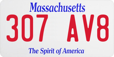 MA license plate 307AV8