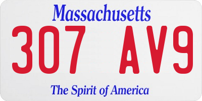 MA license plate 307AV9