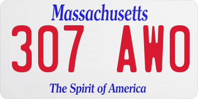 MA license plate 307AW0