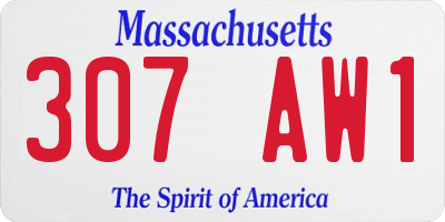 MA license plate 307AW1