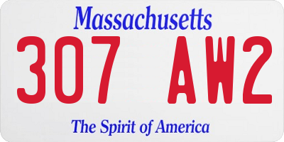 MA license plate 307AW2
