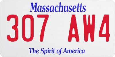 MA license plate 307AW4
