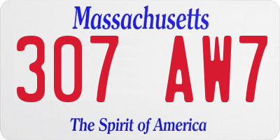 MA license plate 307AW7