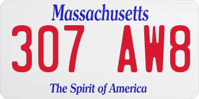 MA license plate 307AW8