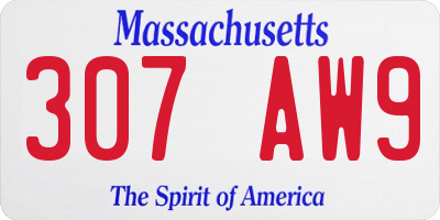 MA license plate 307AW9