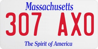 MA license plate 307AX0