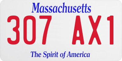 MA license plate 307AX1