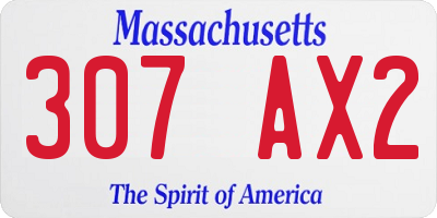 MA license plate 307AX2