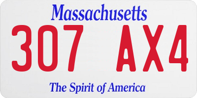 MA license plate 307AX4