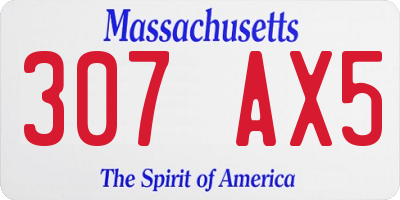 MA license plate 307AX5
