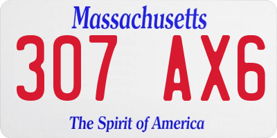 MA license plate 307AX6
