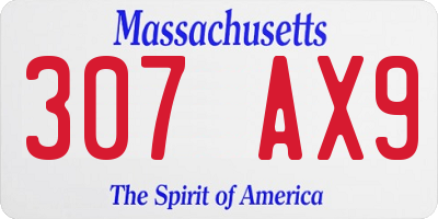 MA license plate 307AX9