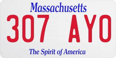 MA license plate 307AY0