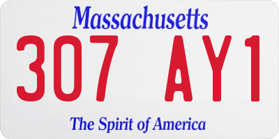 MA license plate 307AY1