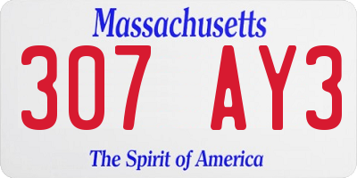 MA license plate 307AY3