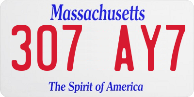 MA license plate 307AY7