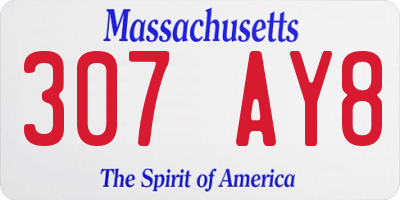 MA license plate 307AY8