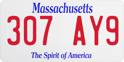 MA license plate 307AY9