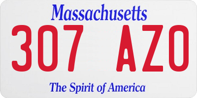MA license plate 307AZ0