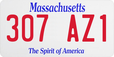 MA license plate 307AZ1