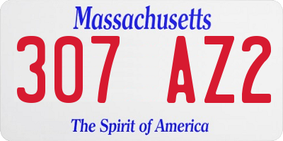 MA license plate 307AZ2