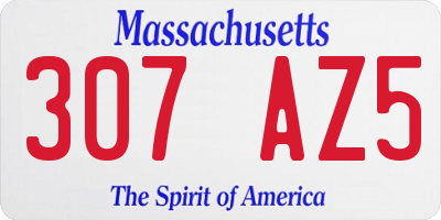 MA license plate 307AZ5