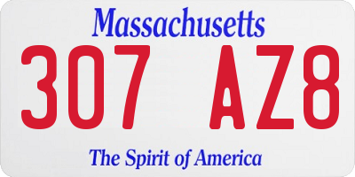 MA license plate 307AZ8