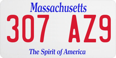 MA license plate 307AZ9